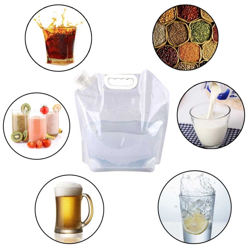 SUPANT 12 x 5 Litres/16 Gal Collapsible Emergency Water Jug Container, Freezable, BPA Free Plastic Water Carrier Tank, Outdoor Folding Water Bag for Sport Camping Riding Mountaineer, Food Grade - Image 2